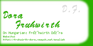 dora fruhwirth business card